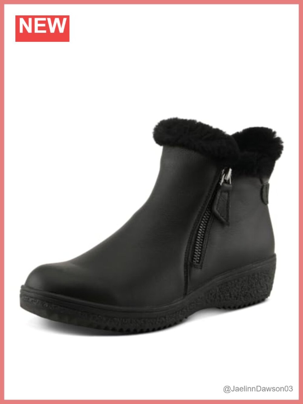 Spring Step Republic Leather Suede Ankle Bootie Faux Fur Lined